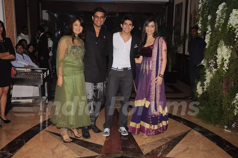 Hussain, Tina, Sharad & Keerti at Ritesh & Genelia Sangeet ceremony at Hotel TajLands End in Mumbai
