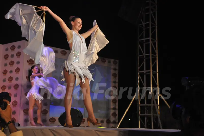 Models walk the ramp for McDowell’s Signature Premier Indian Derby 2012 fashion show at RWITC