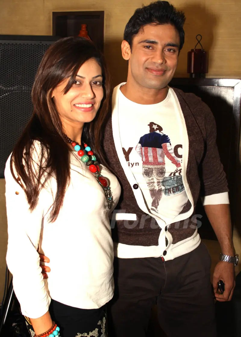 Payal Rohatgi and Sangram Singh at a Press meet to promote their film "Valentine's Night", in Noida on Monday. .