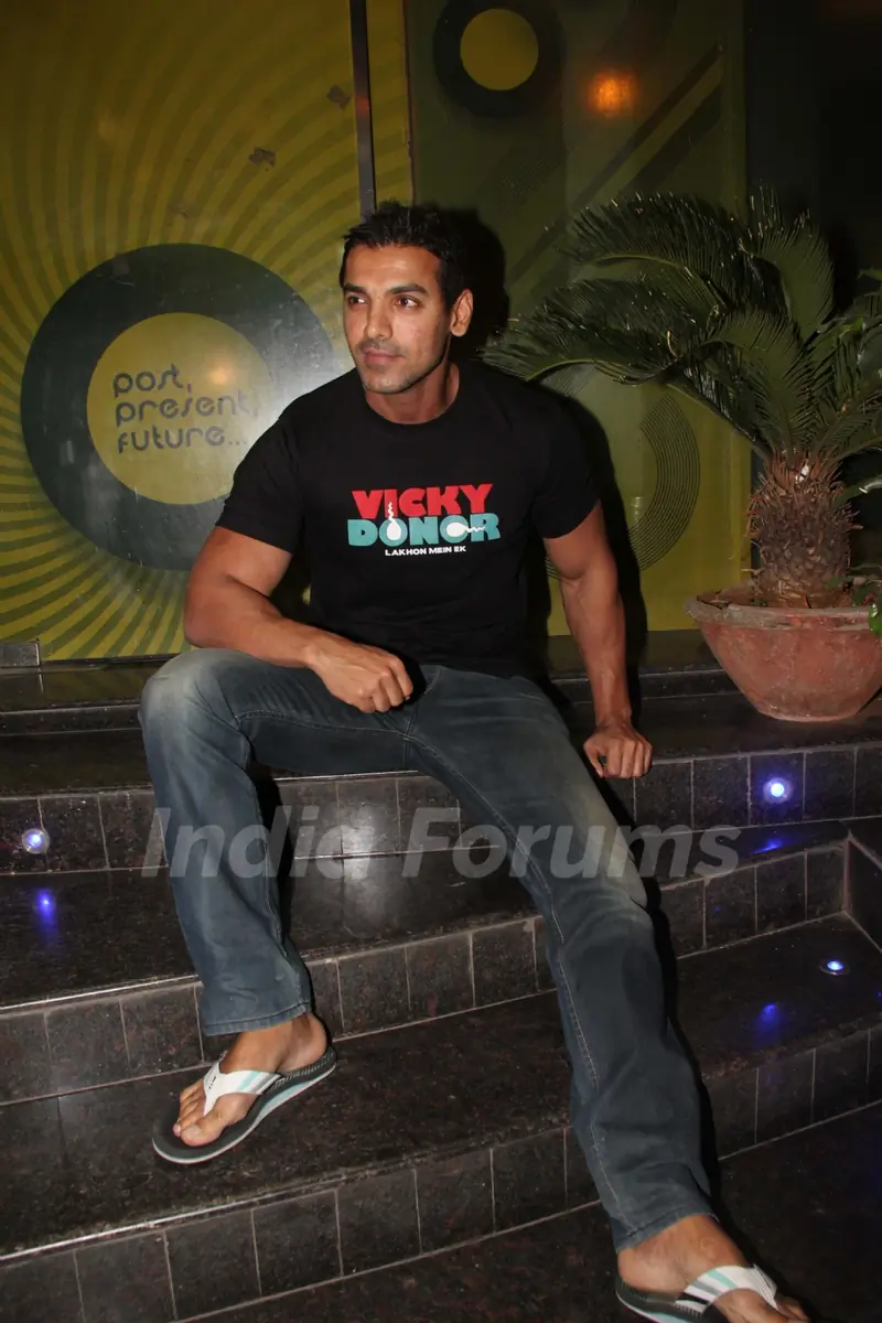 Actor John Abraham at  a special screening of the Oscar nominated best picture, Dreamworks Studios & Reliance Entertainments