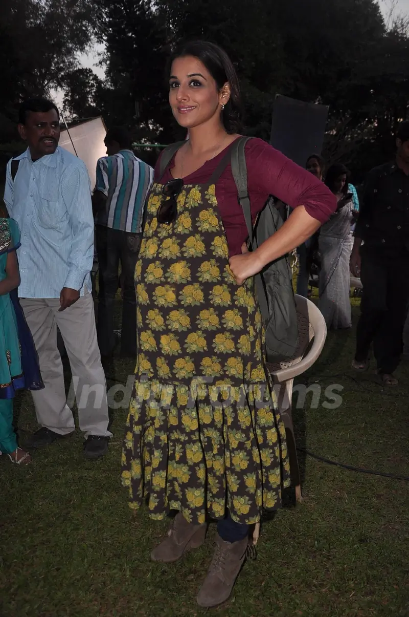 Vidya Baln on the sets of Uttran. .