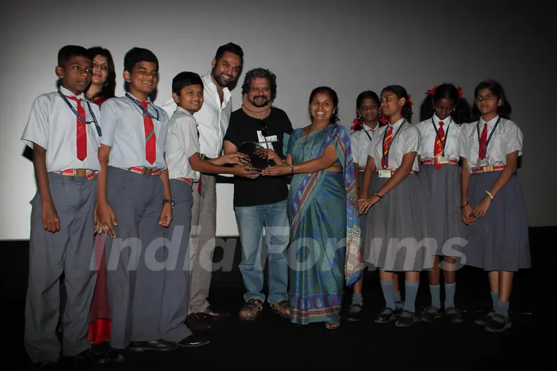 Abhay Deol & Amol Gupte at PVR Nest screening. .