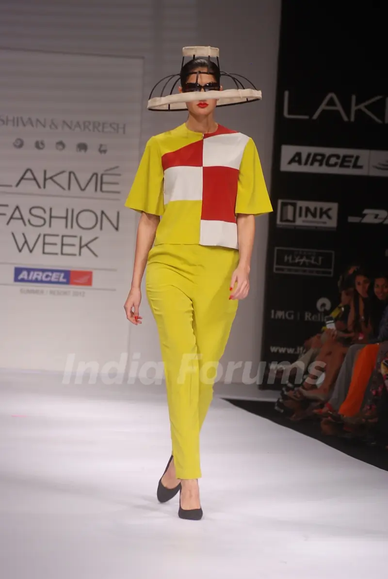 Model walk the ramp for Masaba Shivan Naresh show at Lakme Fashion Week day 1 at Grand Hyatt in Mumbai. .