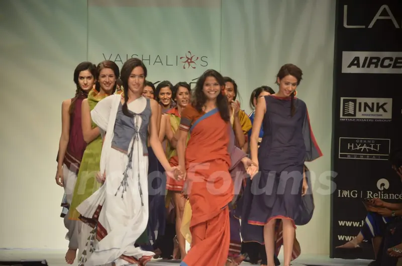 Model on the ramp for designer Vaishali Shadangule on Lakme Fashion Week day 3 in Mumbai. .