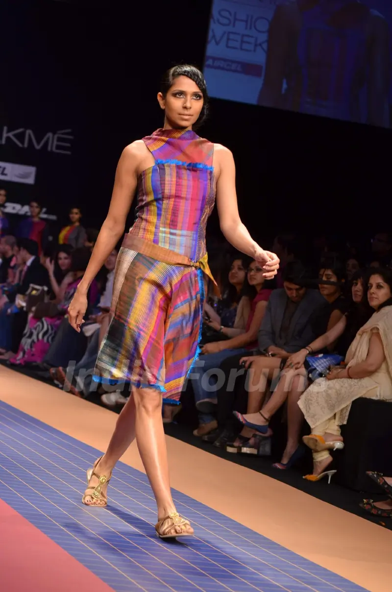 Model on the ramp for designer Deepika Govind on Lakme Fashion Week day 3 in Mumbai. .