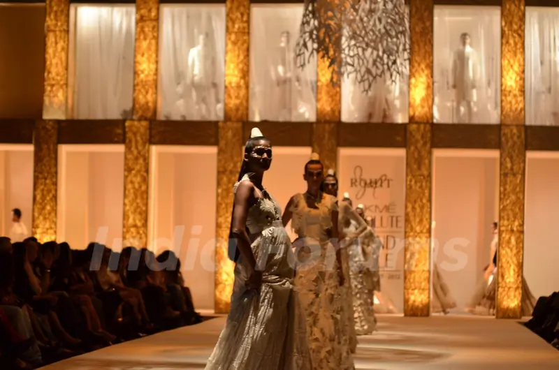 Model on the ramp for designer Rohit Bal on Lakme Fashion Week day 5 in Mumbai. .
