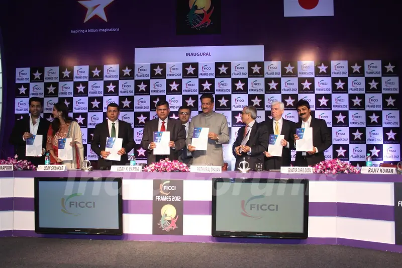 Sonam Kapoor and Karan Johar at the inaugural session of FICCI Frames 2012