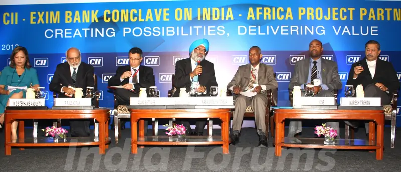 (LtoR) MP,Mauritius,Marie Genevieve Stephanie Anquetil,NIIT's P Rajendran,Minister of State for International Cooperation, Tunisia,Alaya Bettaieb,Additional Secretary External Affairs,Gurjit Singh,Education Minister,Ethiopia ,Kaba Urgessa ...