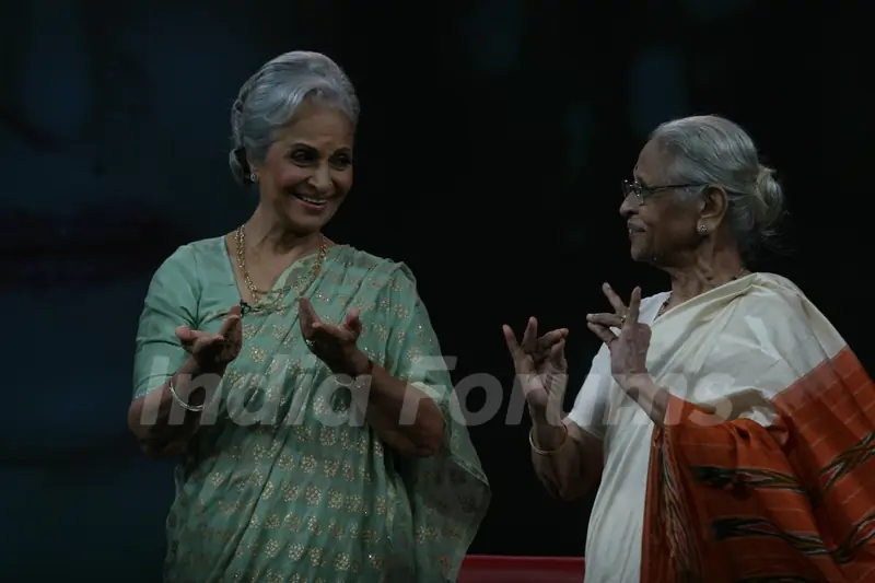 Waheeda Rehman on the sets of Isi Ka Naam Zindagi