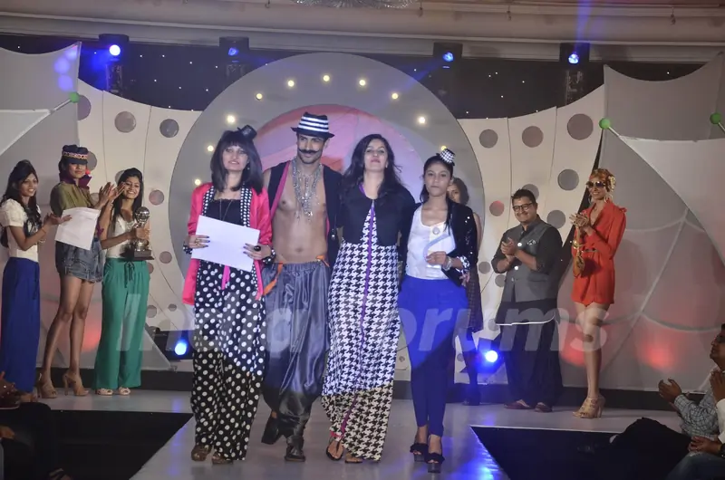 The winners with model Asif at SNDT Chrysalis show in Leela