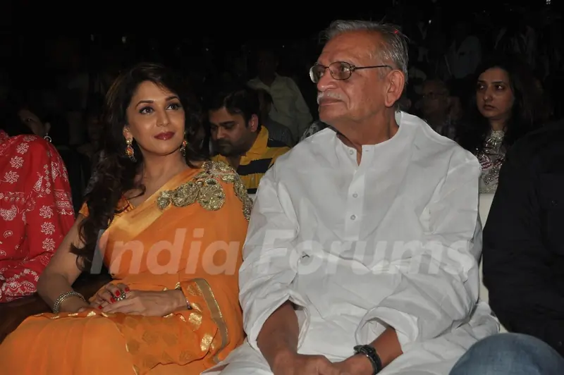 Gulzar and Madhuri Dixit at Launch of Bhupinder-Mitali Singh-Gulzar's album 'Aksar'