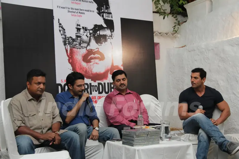John Abraham and Sanjay Gupta at launch book Dongri to Dubai by Hussain Zaidi