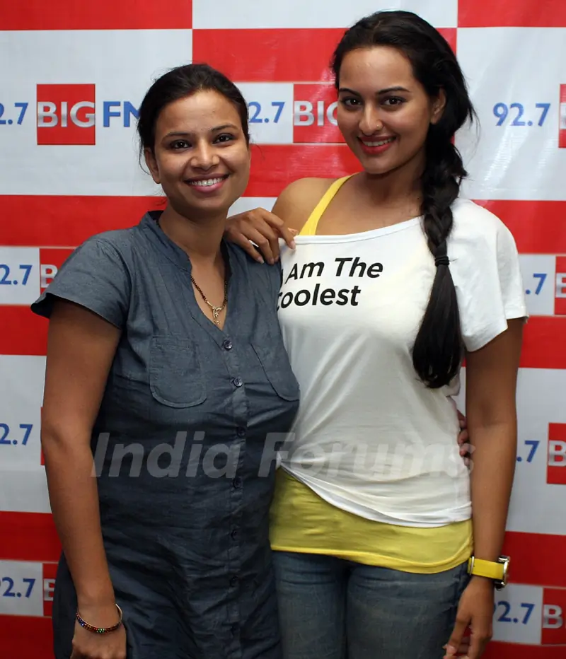 Sonakshi Sinha promotes film ROWDY RATHORE at 92.7 BIG FM Studios
