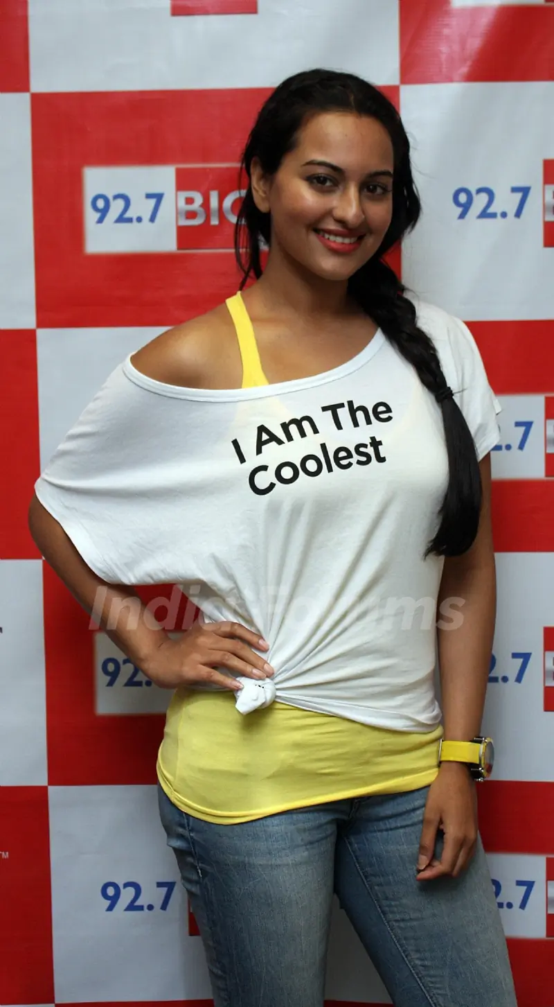 Sonakshi Sinha promotes film ROWDY RATHORE at 92.7 BIG FM Studios
