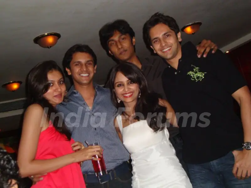 Aditi Tailing with friends at party