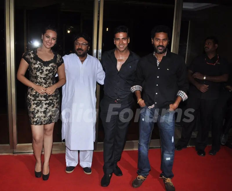 Sonakshi Sinha, Sanjay Leela Bhansali, Akshay Kumar and Prabhu Deva at Rowdy Rathore Success Party