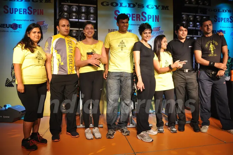 Mandira Bedi Golds Gym Super Spin Cycling Challenge