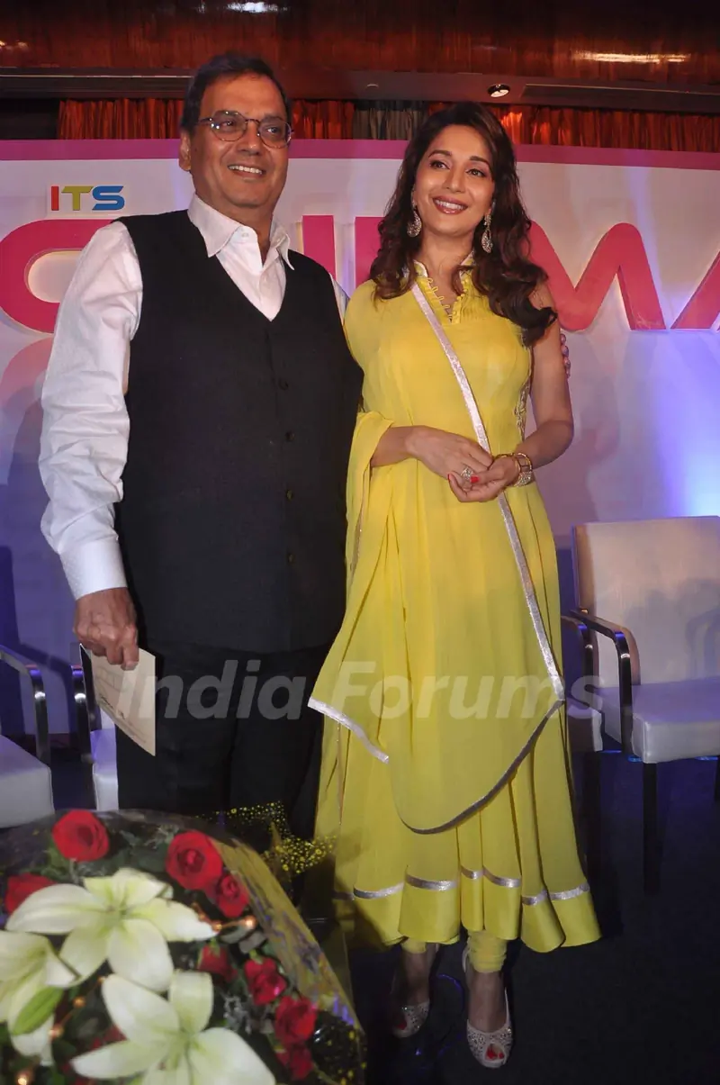 Bollywood actress Madhuri Dixit and Subhash Ghai at the launch of It's Only Cinema magazine in Novotel, Mumbai. .