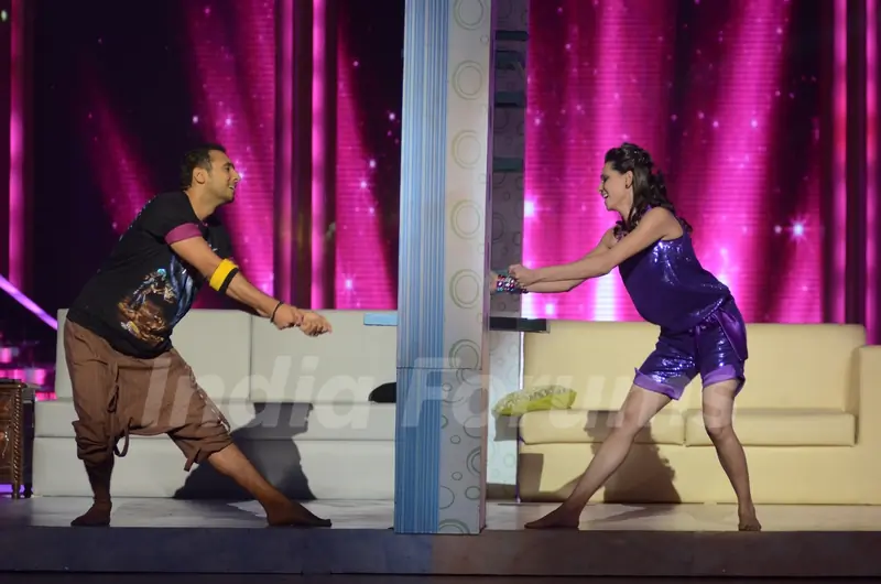 Contestant Shibani Dandekar performing with Puneet on Daaru Desi in Jhalak Dikhhla Jaa. .
