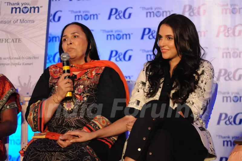 Neha Dhupia with mother at P&G event