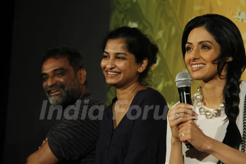 R Balki with his wife Gauri Shinde and Sridevi at First Look Film English Vinghlish