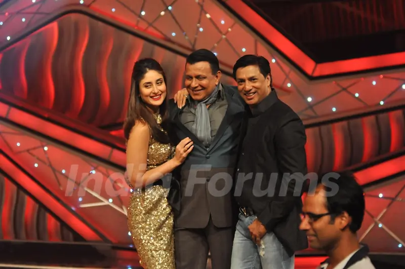 Kareena Kapoor, Mithun Chakraborty and Madhur Bhandarkar promoting Film Heroine on The Sets of Dance