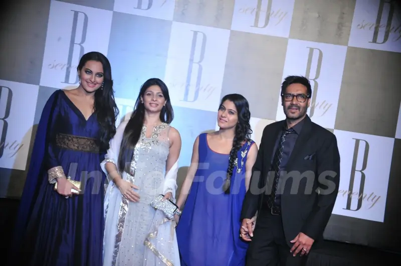 Sonakshi Sinha, Tanisha Mukherjee, Kajol and Ajay Devgan at Amitabh Bachchan's 70th Birthday Party