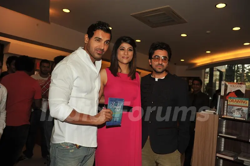 John Abraham unveiling the book of Ayushmann Khurrana Souled Out