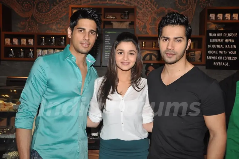 Siddharth Malhotra, Alia Bhatt and Varun Dhawan were the first customers at the Starbucks in Mumbai.