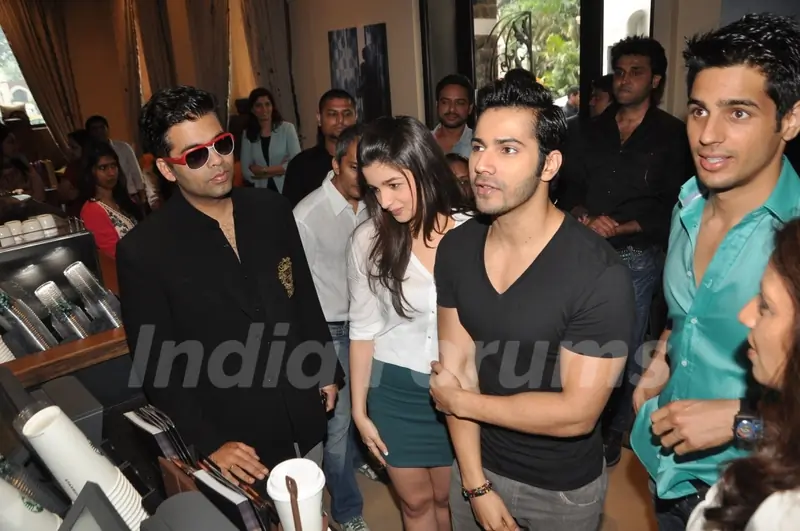 Varun Dhawan, Karan Johar, Alia Bhatt and Siddharth Malhotra were the first customers at Starbucks in Mumbai.