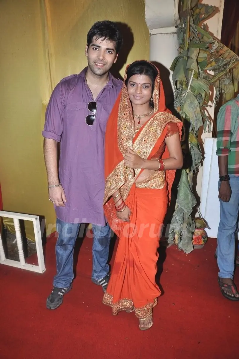 Kinshuk Mahajan and Mitali Nag on Navami at the DN Nagar Durga Puja in Mumbai.