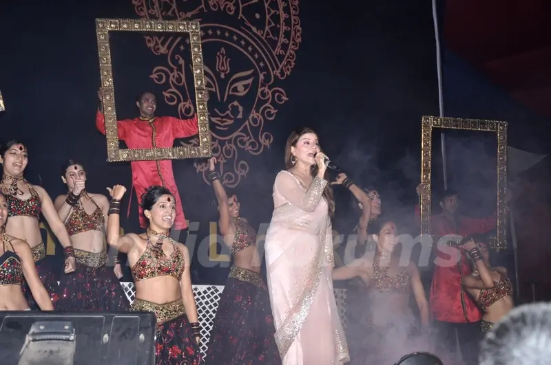 Saapna Mukherjee performs on Navami at the DN Nagar Durga Puja in Mumbai.