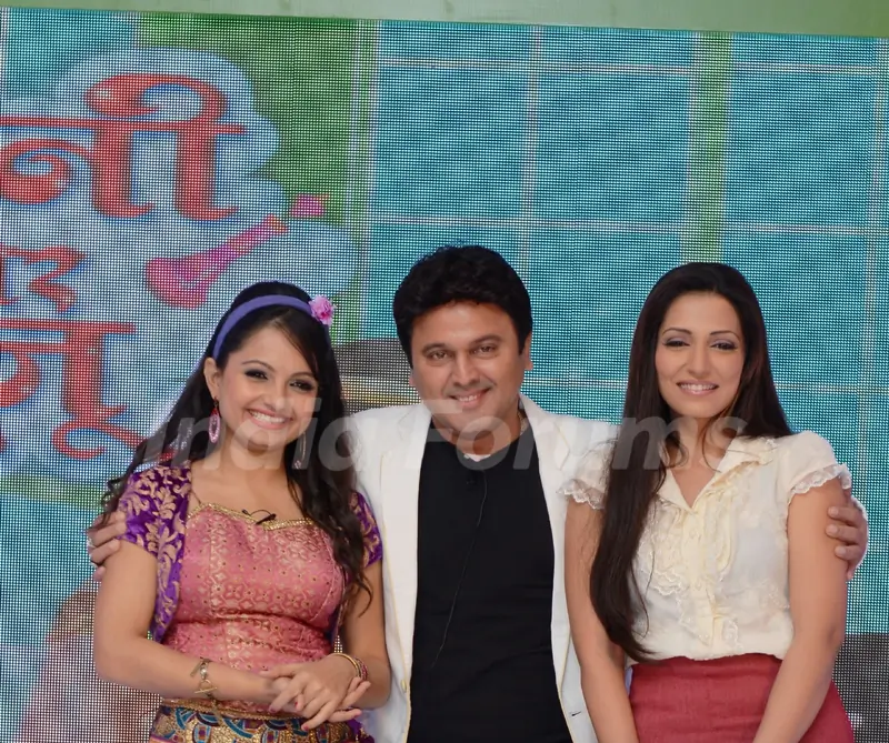 Ali Asgar with Giaa Manek and Navina Bole in SAB TV's new show launch Jeannie Aur Juju