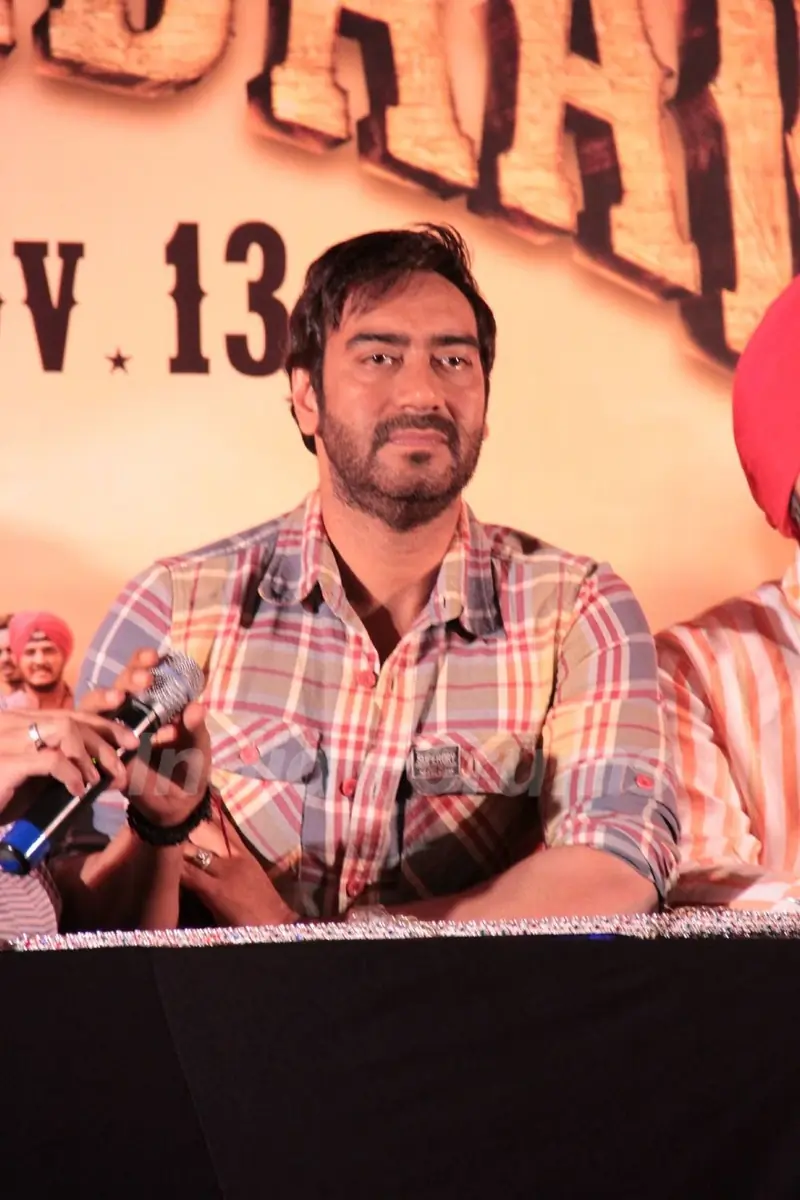 Bollywood actor Ajay Devgan at Son Of Sardaar press meet to resolve issues with Sikh Community leaders at Hotel Novotel in Juhu, Mumbai.