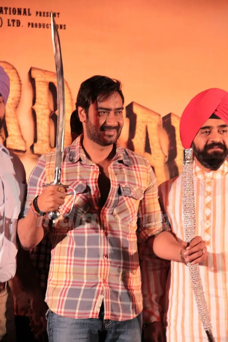 Bollywood actor Ajay Devgan at Son Of Sardaar press meet to resolve issues with Sikh Community leaders at Hotel Novotel in Juhu, Mumbai.