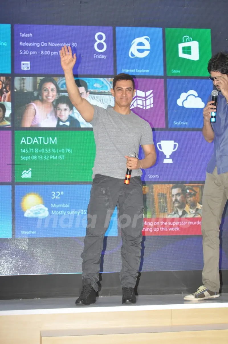 Aamir Khan promotes film Talaash with Microsoft Windows 8