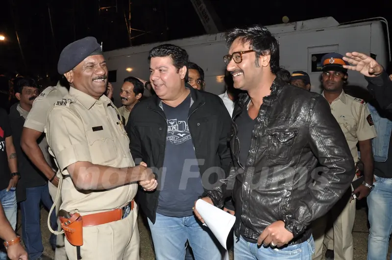 Ajay Devgan with Sajid Khan at Police Show Umang 2013
