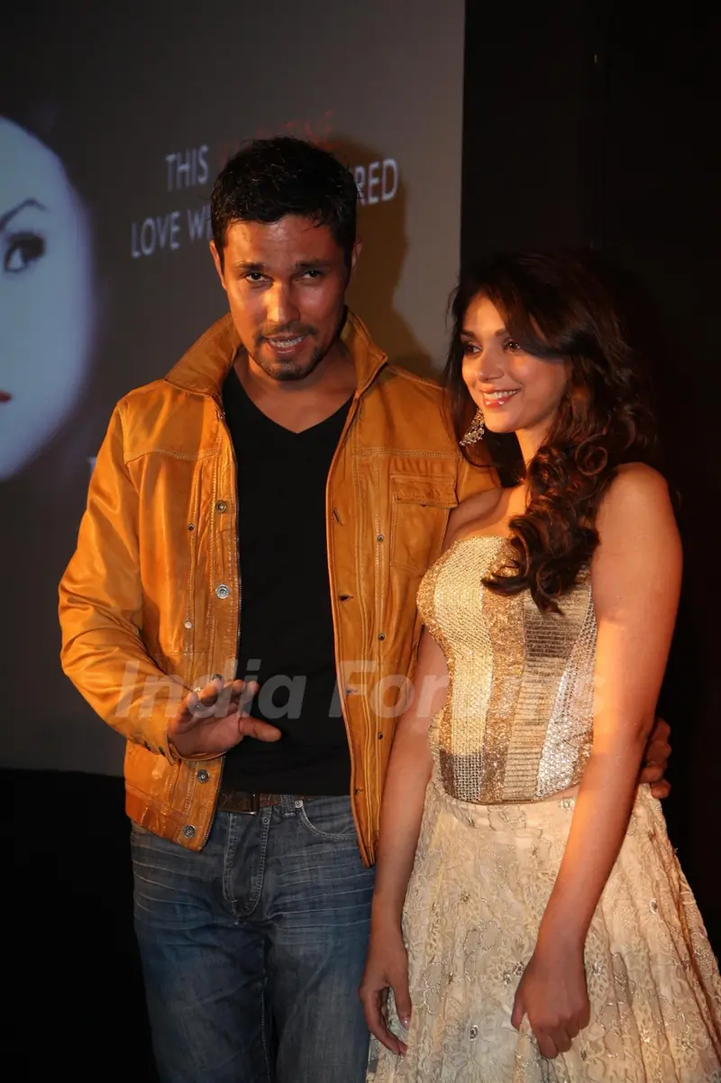 Randeep Hooda and Aditi Rao Hydari at the film Murder 3 first look launch