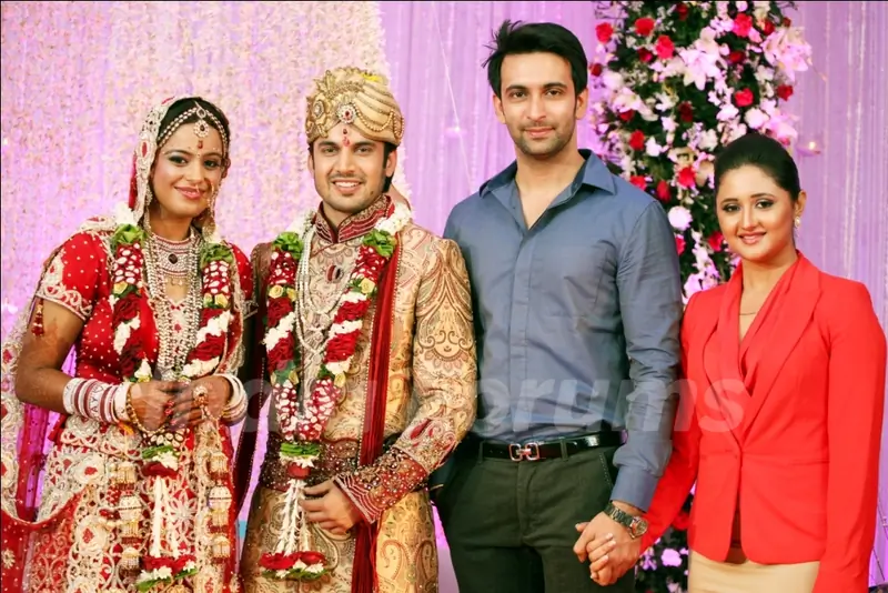 Nandish Sandhu with wife Rashmi Desai at Ajay Choudhary and Jyoti Makkar Wedding