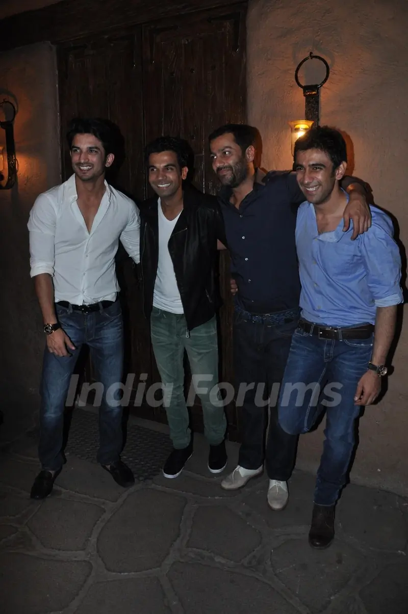 Sushant Singh Rajput, Raj Kumar Yadav, Abhishek Kapoor and Amit Sadh at Success bash of Kai Po Che!