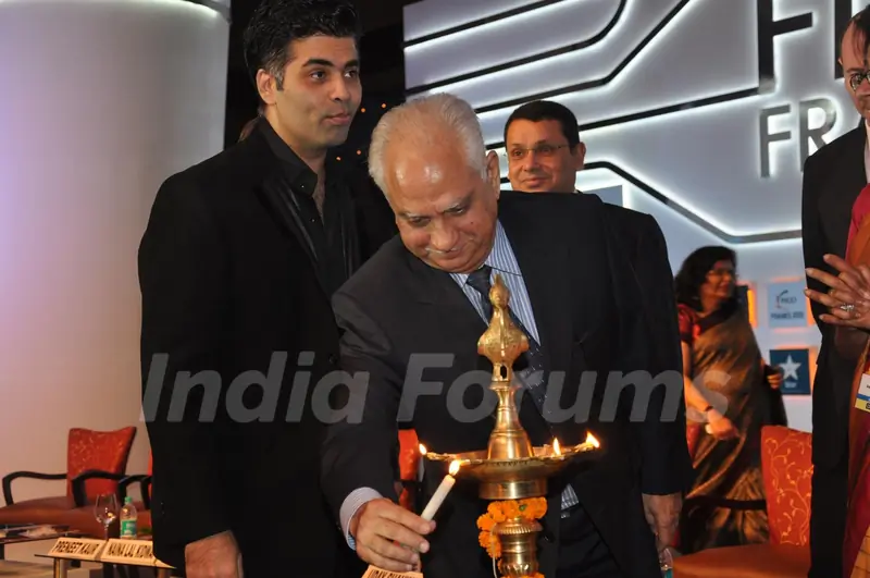 Karan Johar and Ramesh Sippy at the inauguration of FICCI Frames 2013