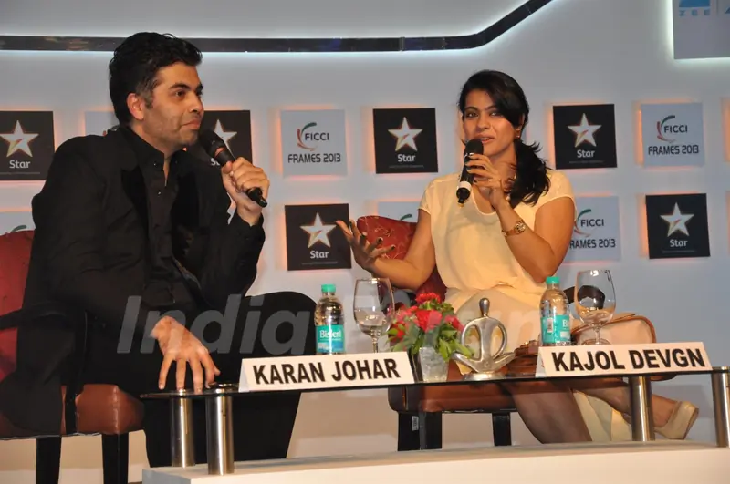 Karan Johar and Kajol Devgn at FICCI Frames 2013