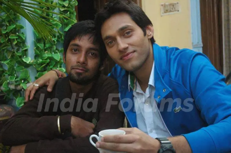 Sumit Vats on Hitler Didi sets with crew member