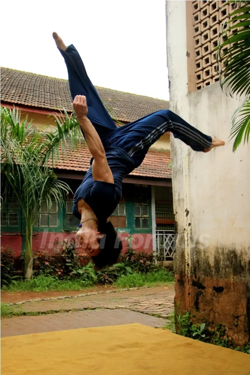 Tiger Shroff performing daredevil stunts