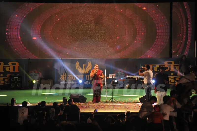 Usha Uthup perfoms at a Dahi Handi celebration