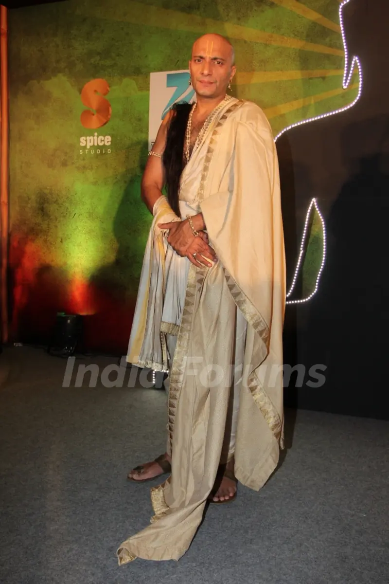 Amit Behl as Guru Vachaspati at the launch of Buddha