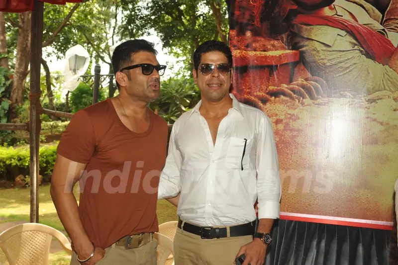 Suniel Shetty and Murali Sharma at the mahurat of the film 'Desi Kattey'