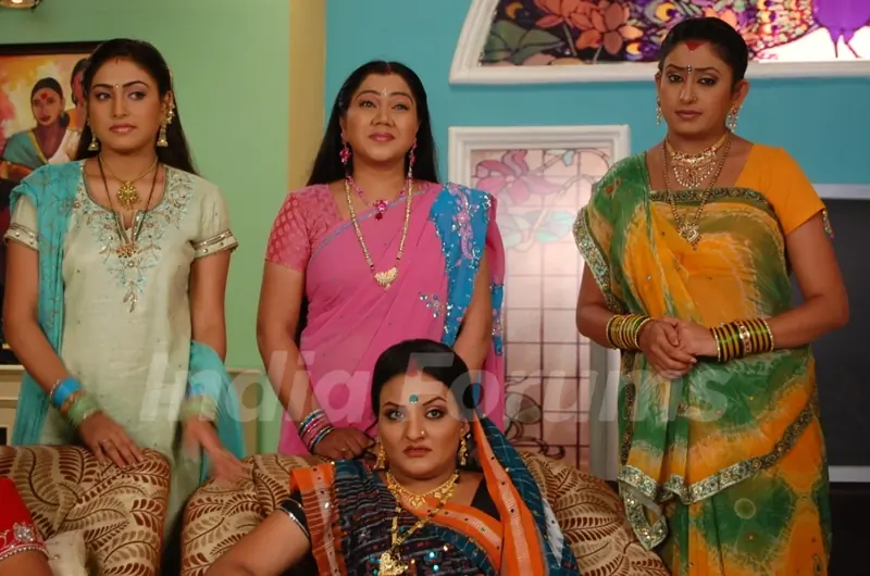 Manjula, Jalpa, Alpa and Rajeshwari looking sad