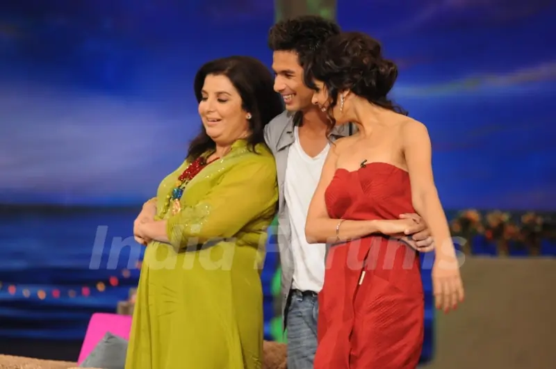 Shahid Kapoor with Genelia Dsouza and Farah Khan