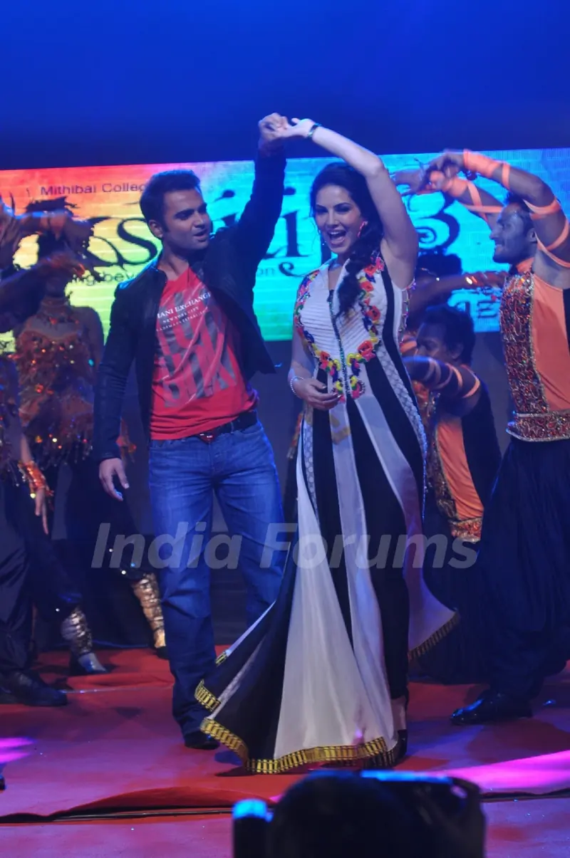 Sachin Joshi and Sunny Leone perform at the Music Launch of Jackpot